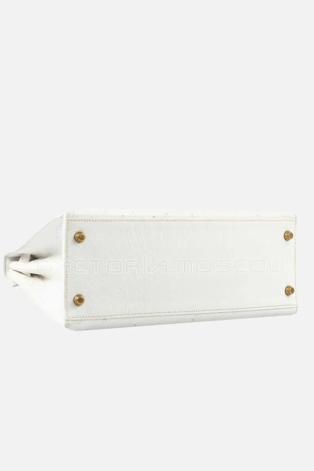 Hermes Kelly Sellier 28 White Ostrich GHW