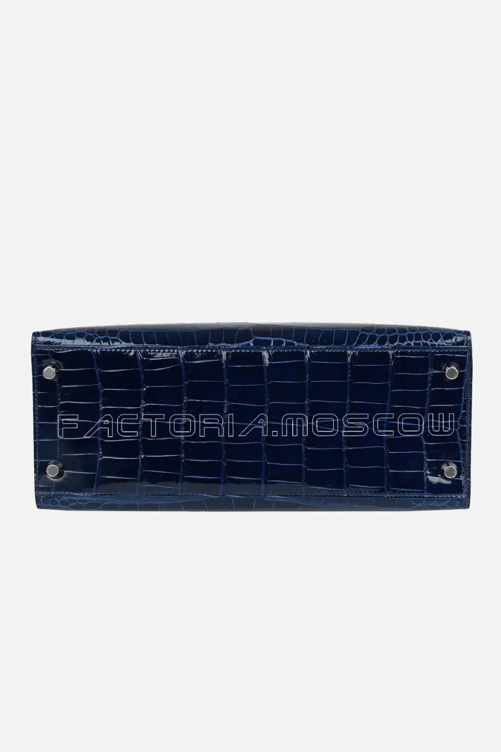 Hermès Kelly Sellier 28 Bleu Saphir Shiny Porosus Crocodile PHW