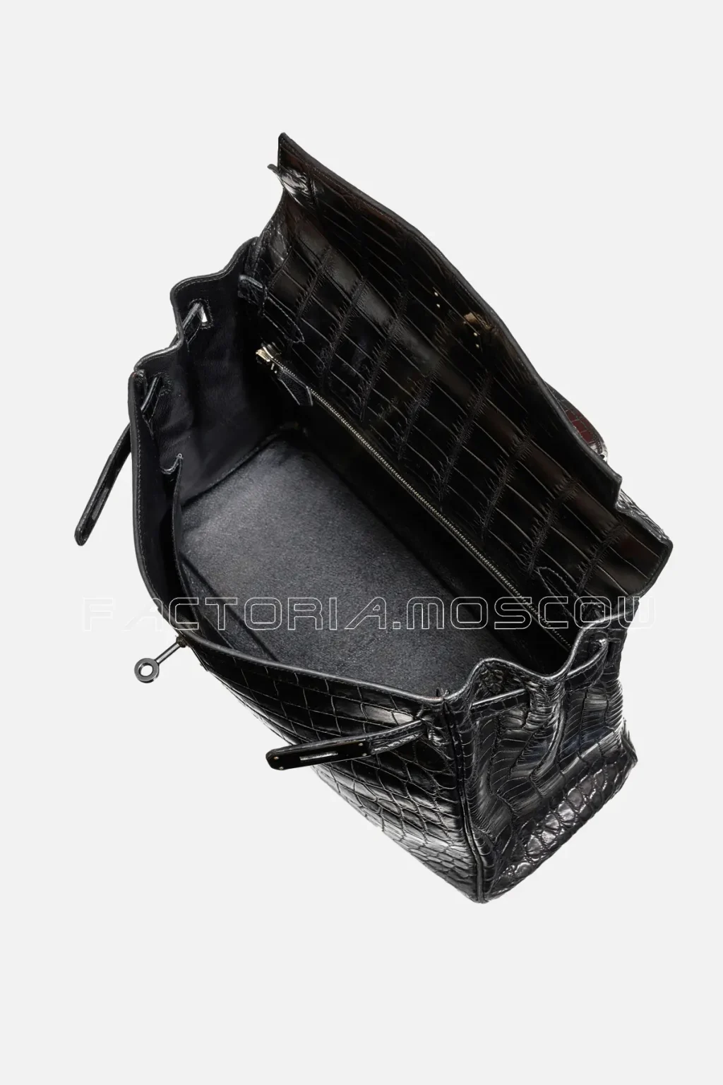 Hermès Limited Edition So Black Kelly Retourne 32 Black Matte Niloticus Crocodile Black Hardware