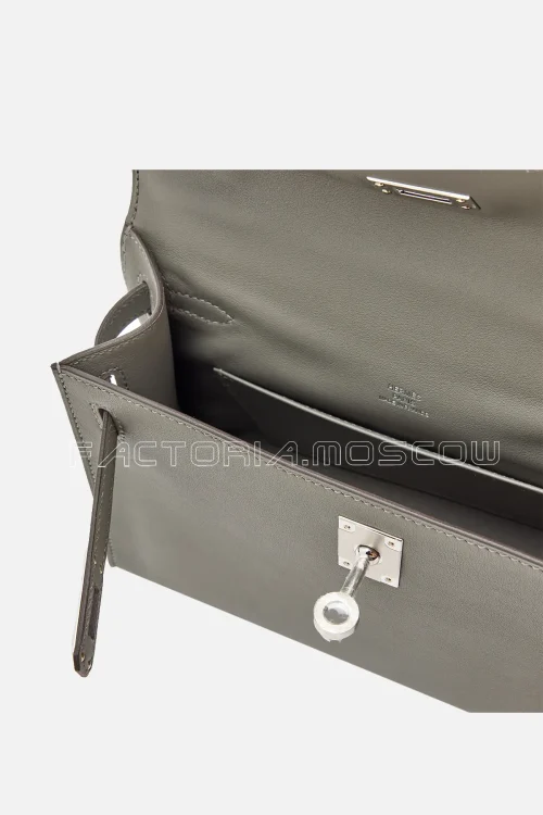 Hermès Kelly Pochette Swift Colour Gris Meyer PHW