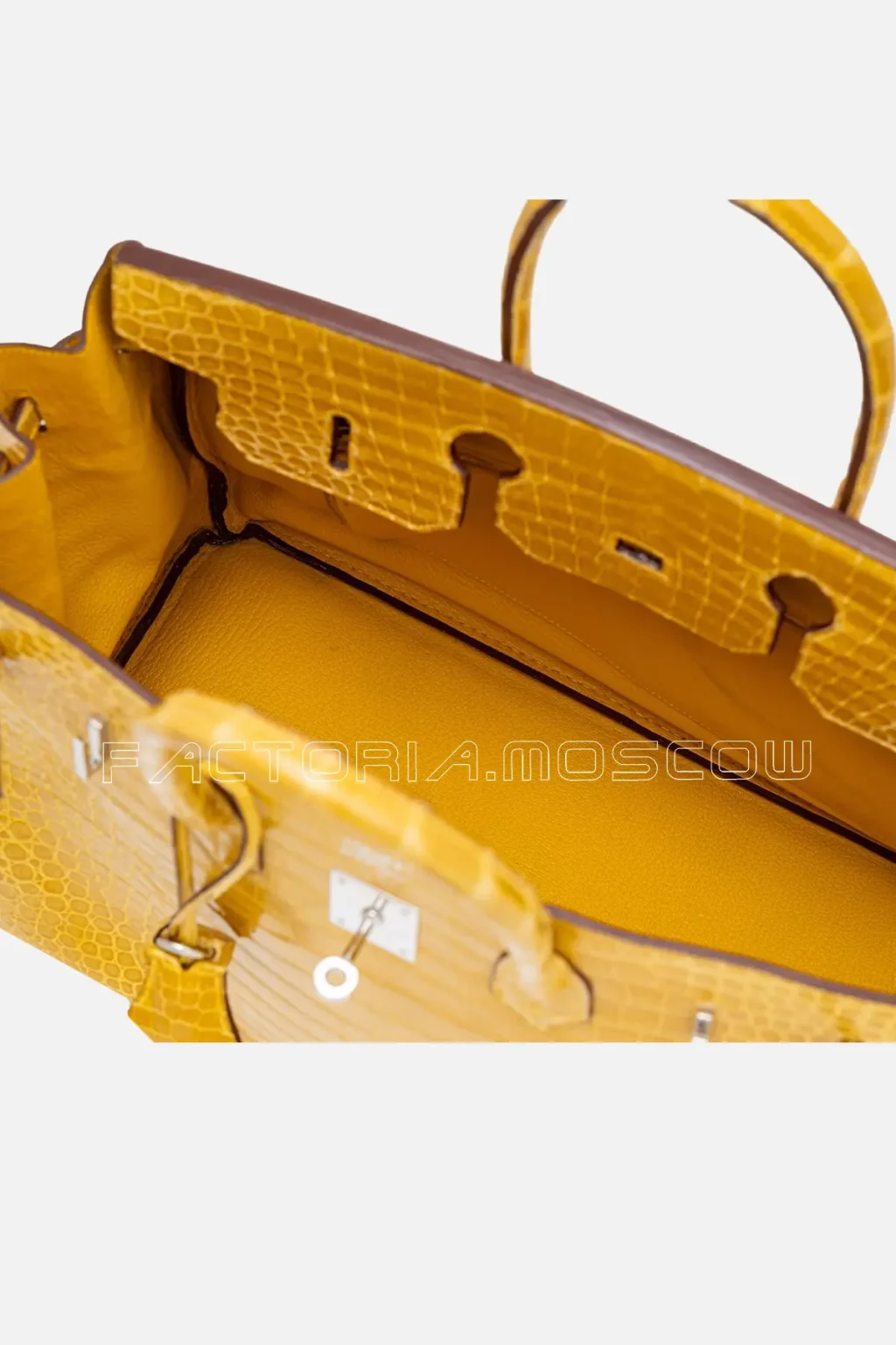 Hermès Birkin 35 Shiny Porosus Crocodile Colour Jaune Ambre PHW