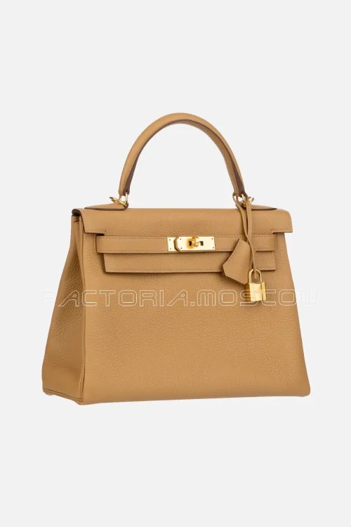 Hermes Kelly Retourne 28 Biscuit Togo Leather GHW