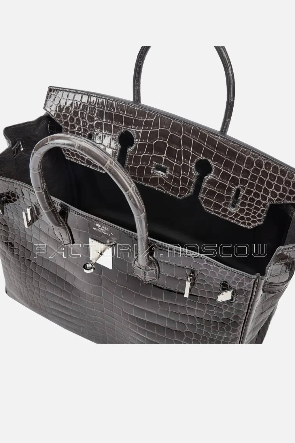 Hermès Birkin 35 Shiny Porosus Crocodile Colour Graphite PHW