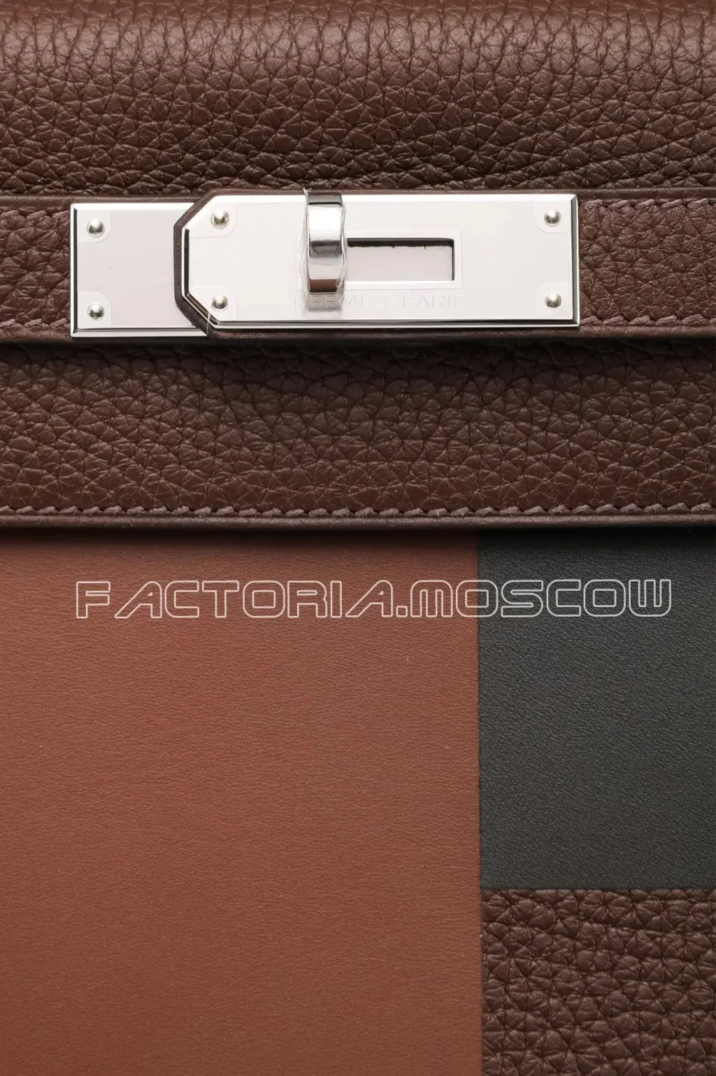 Hermes Kelly Sellier 28 Lettre E Cacao/Brule/Vert Bronze PHW