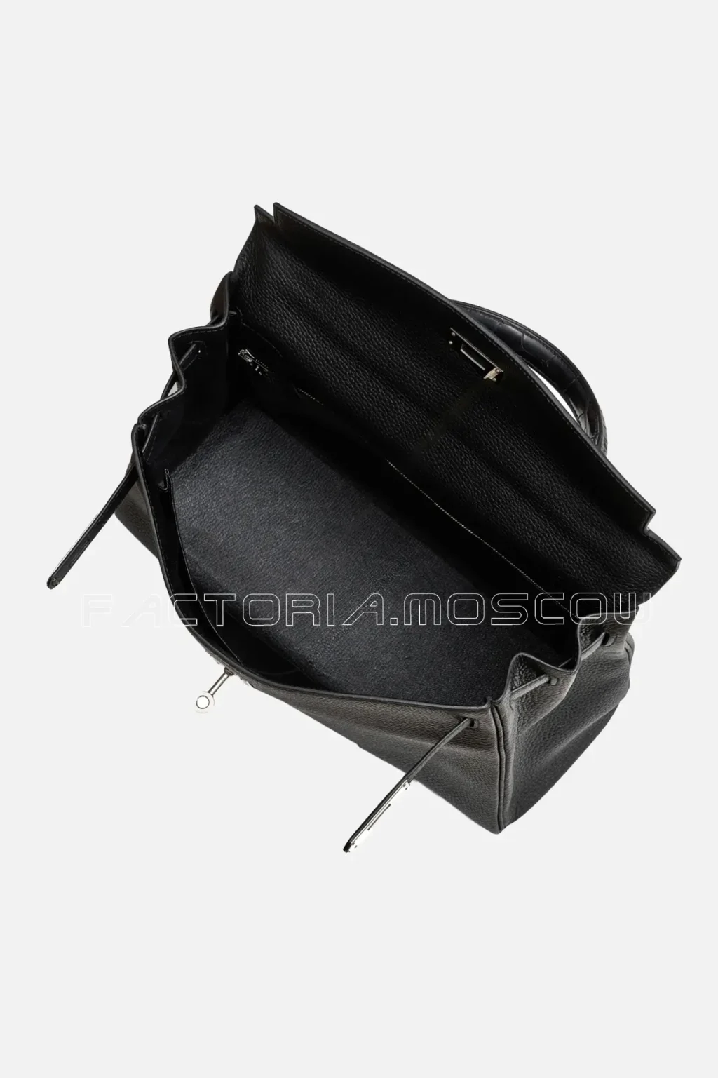 Hermès Limited Edition Kelly Retourne Touch 32 Black Togo And Alligator PHW