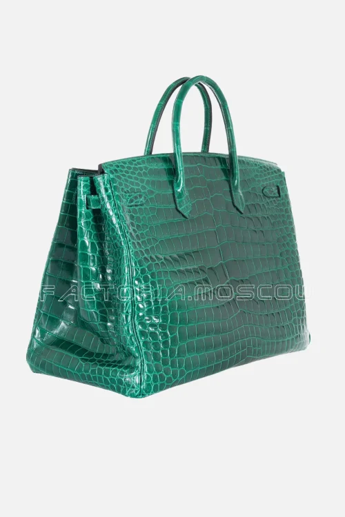 Hermes Birkin 40 Porosus Crocodile Matte Colour Vert Emerald PHW