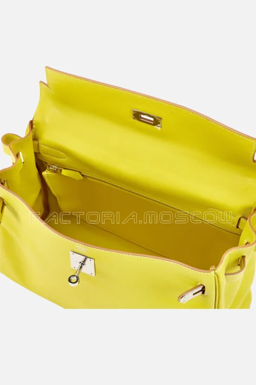 Hermès Limited Edition Kelly Retourne 32 Evercolor Colour Lime PHW