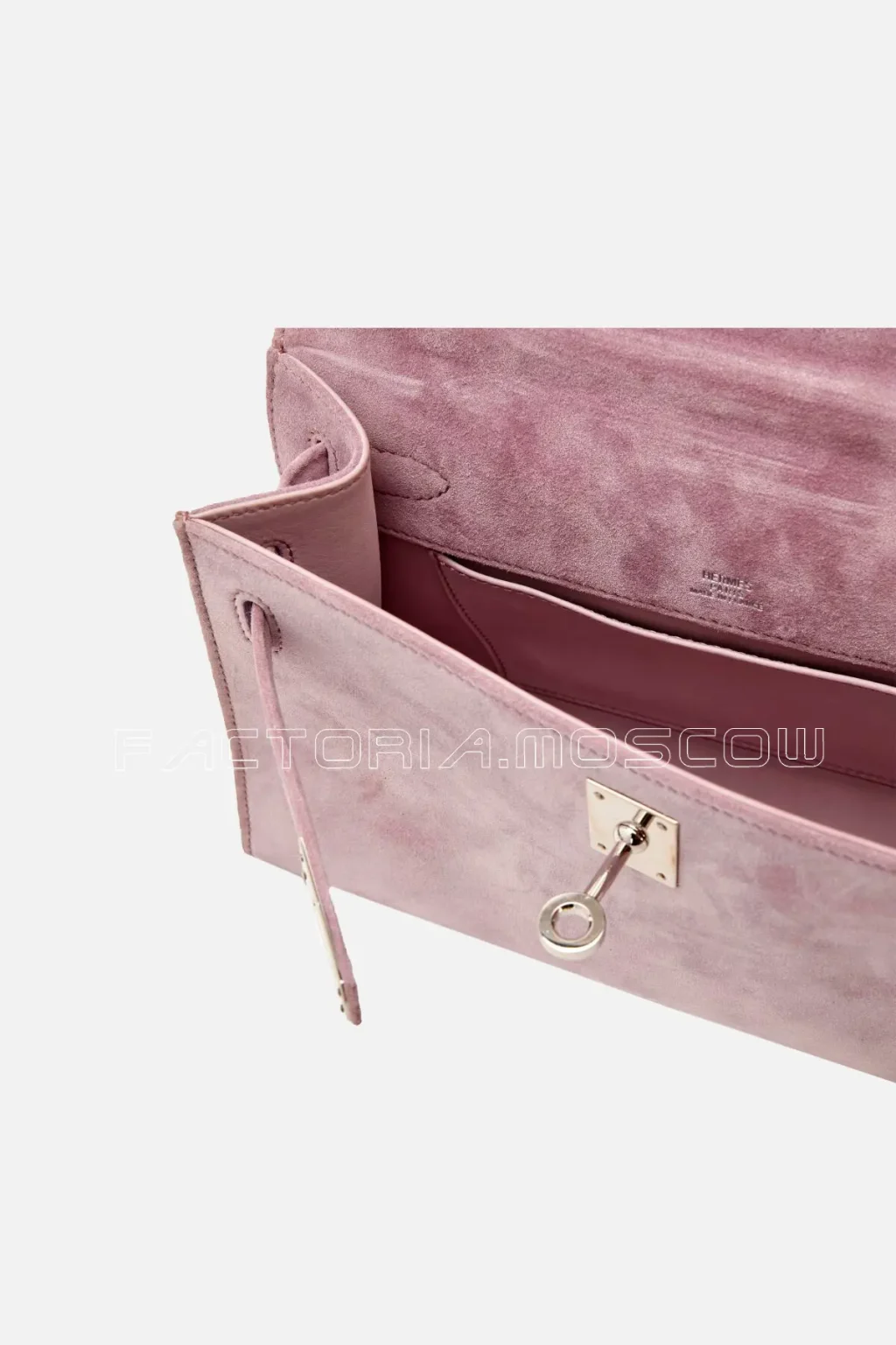 Hermès Kelly Pochette Veau Doblis Colour Lilac PHW