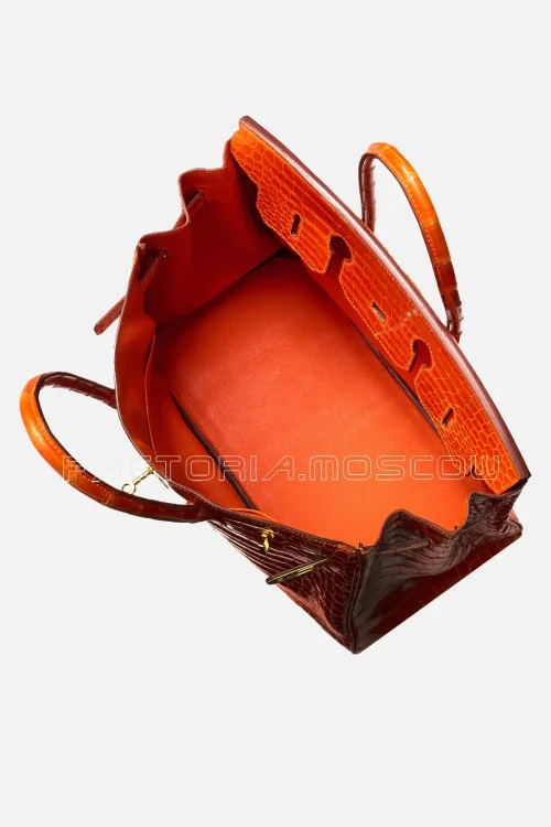 Hermès Birkin 35 Shiny Porosus Crocodile Colour Pain D’Epice GHW