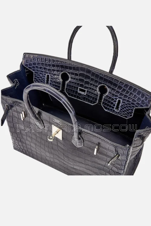 Hermès Birkin 35 Matte Niloticus Crocodile Colour Bleu Indigo PHW