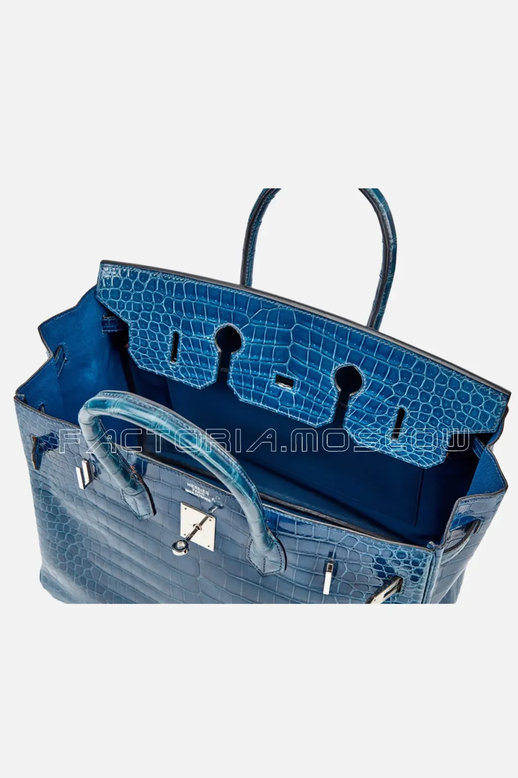 Hermès Birkin 35 Shiny Porosus Crocodile Colour Bleu Roi PHW