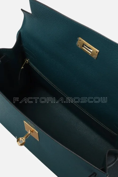 Hermes Kelly Sellier 28 Epsom Colour Vert Bosphore GHW