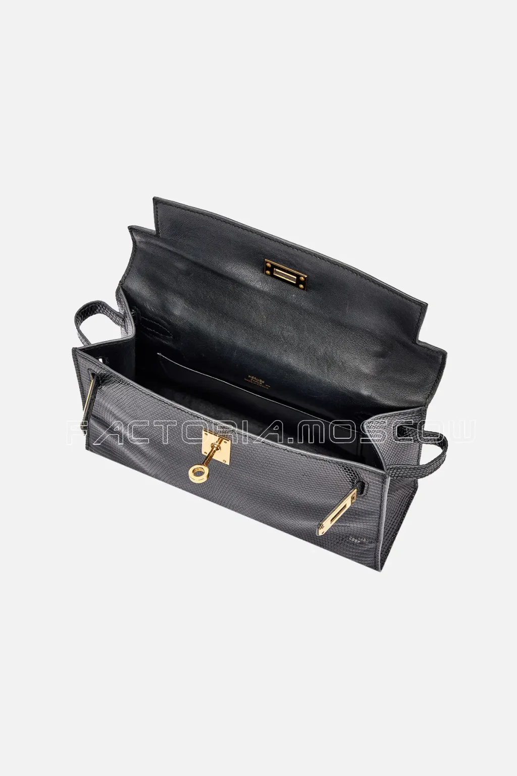 Hermès Kelly Pochette Niloticus Lizard Colour Black GHW