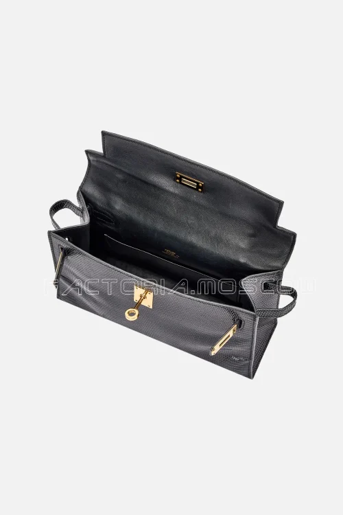 Hermès Kelly Pochette Niloticus Lizard Colour Black GHW
