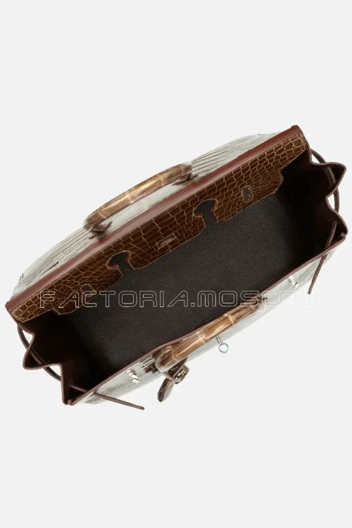 Hermès Birkin 35 Shiny Porosus Crocodile Colour Gris Élèphant PHW