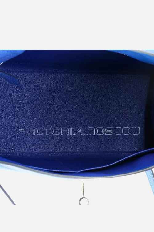 Hermes Kelly Retourne 28 Blue France Togo Leather PHW