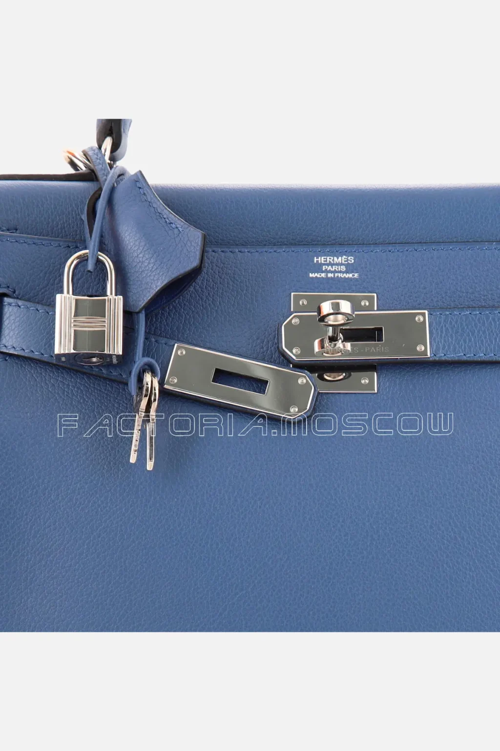 Hermes Kelly Retourne 28 Bleu Azur Evercolor Leather PHW