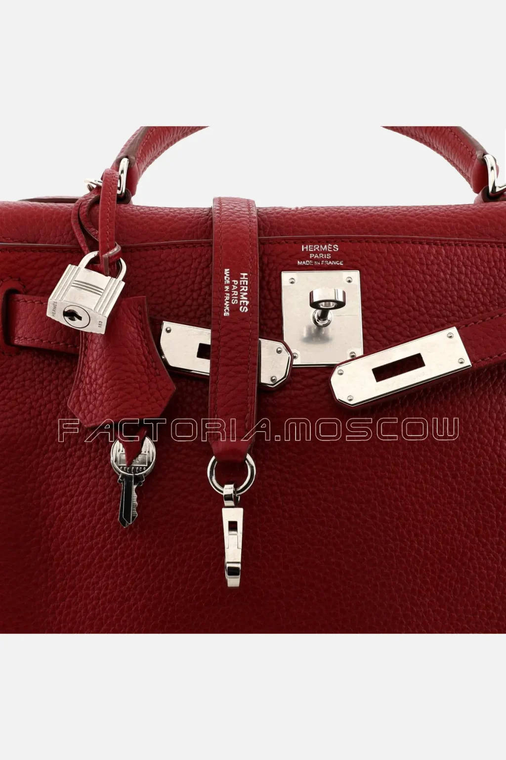 Hermes Kelly Retourne 28 Rouge Garance Togo Leather PHW
