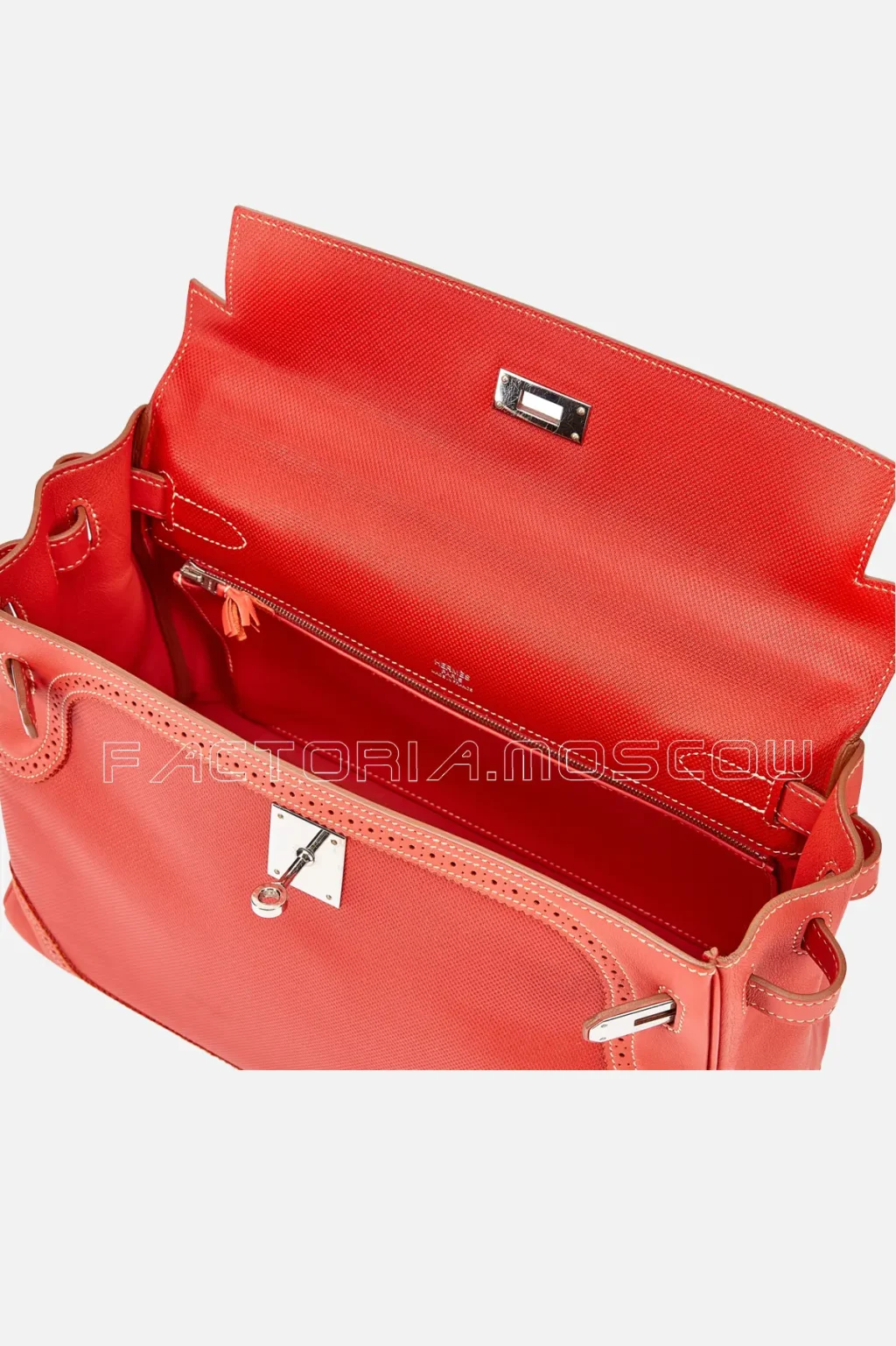Hermès Limited Edition Kelly Retourne 32 Ghillies Sanguine Swift And Grained PHW