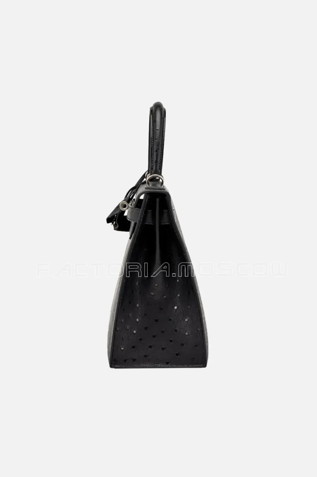 Hermès Kelly Sellier 28 Black Ostrich PHW