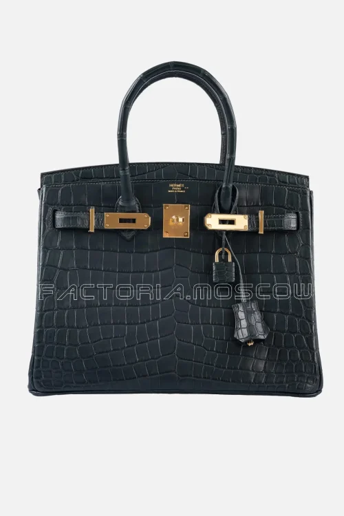 Hermes Birkin 30 Vert Fonce Matte Niloticus Crocodile GHW