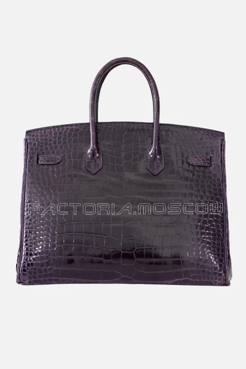 Hermes Birkin 35 Porosus Crocodile Colour Amethyst PHW