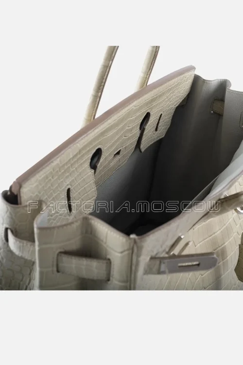 Hermes Birkin 35 Matte Porosus Crocodile Colour Beton PHW