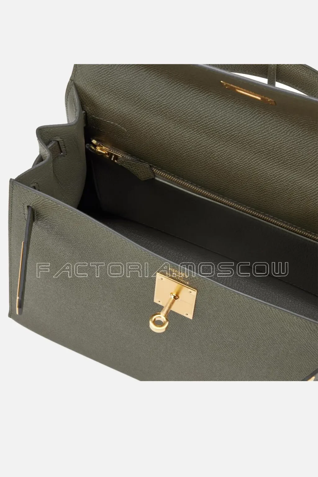 Hermès Kelly Sellier 28 Epsom Colour Vert De Gris GHW