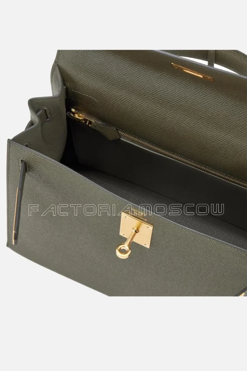 Hermès Kelly Sellier 28 Epsom Colour Vert De Gris GHW
