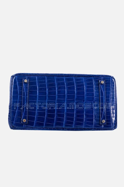 Hermes Birkin 35 Porosus Crocodile Colour Blue Electric PHW