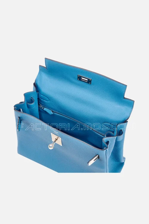 Hermès Kelly Retourne 28 Togo Colour Bleu Azur PHW