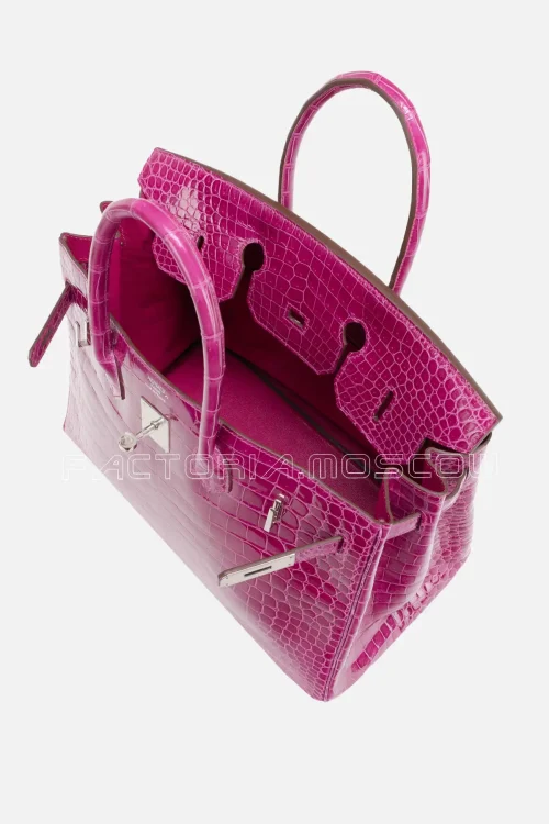Hermès Birkin 35 Porosus Crocodile Colour Rose Scheherazade PHW