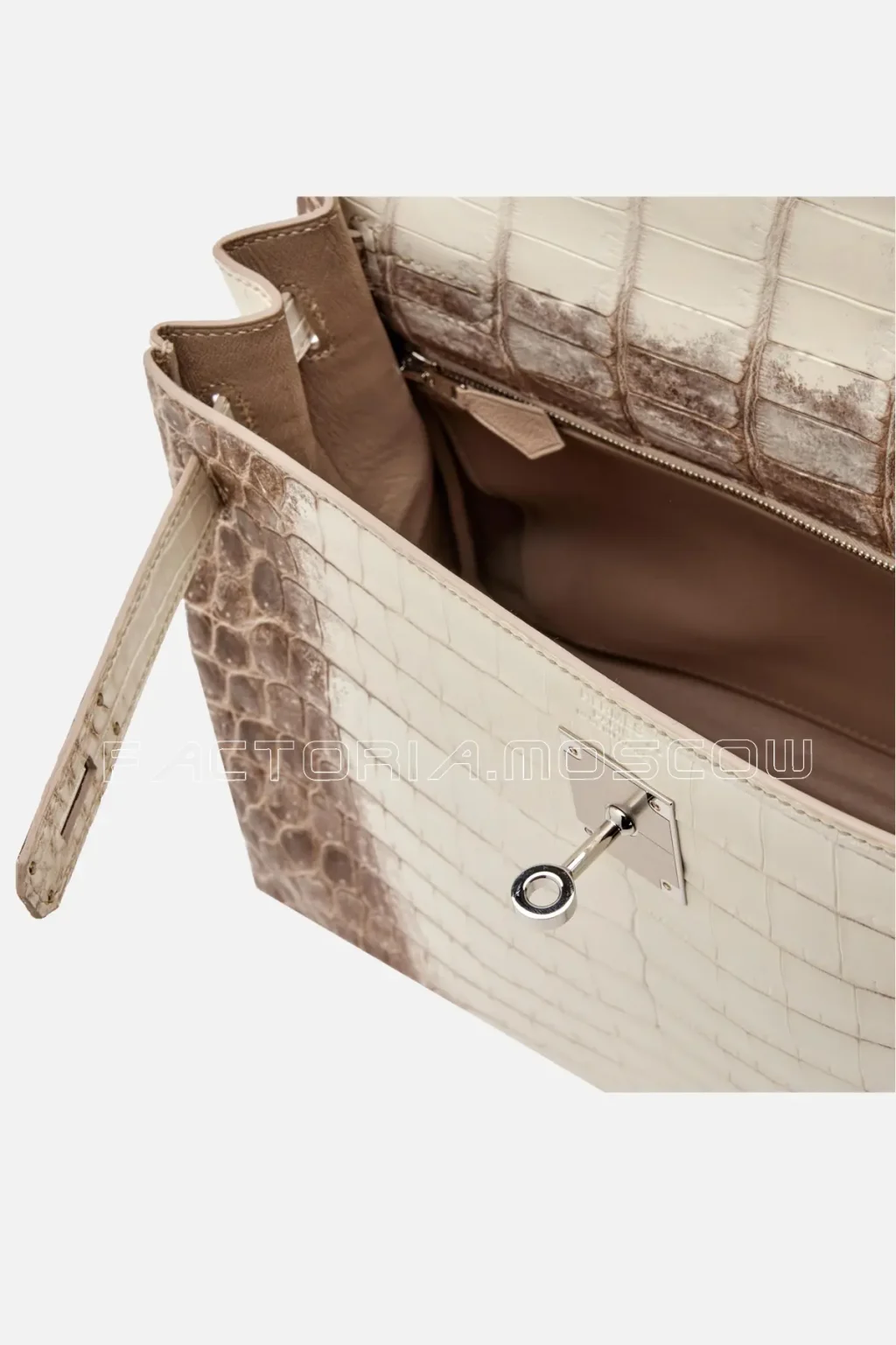 Hermès Kelly Retourne 32 White Matte Niloticus Crocodile Himalaya PHW