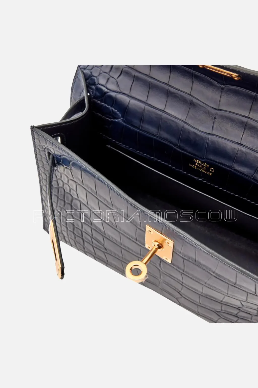 Hermès Kelly Pochette Matte Alligator Colour Bleu Indigo GHW