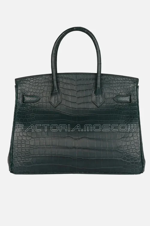 Hermès Birkin 30 Vert Fonce Matte Porosus Crocodile GHW