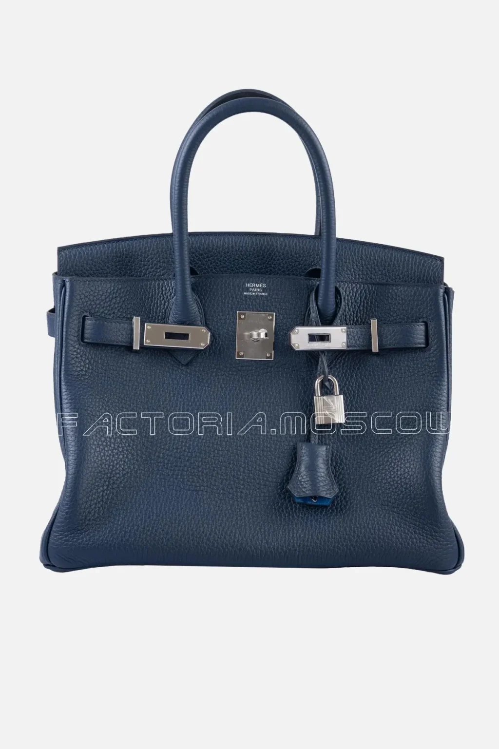 Hermes Verso Birkin 30 Blue de Prusse And Mykonos Clemence Leather PHW