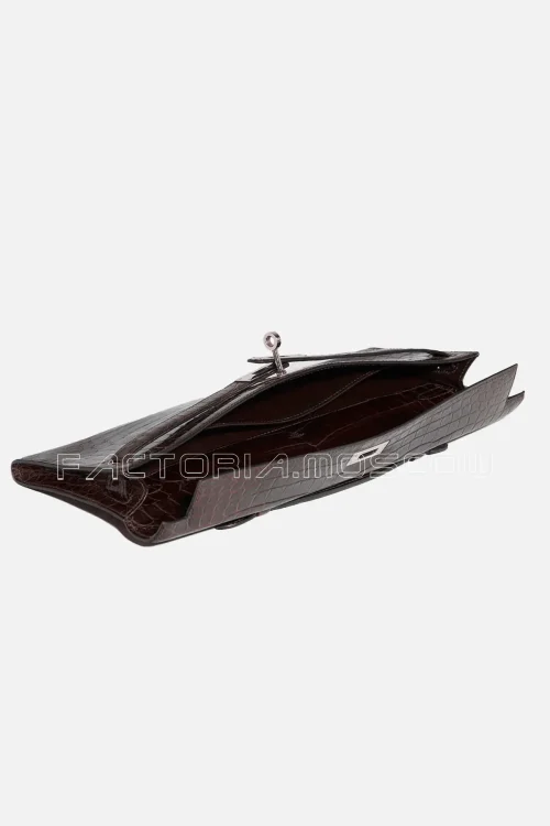 Hermès Kelly Cut Clutch Chocolat Niloticus Crocodile PHW