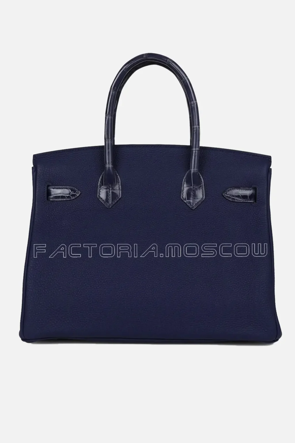 Hermès Birkin 30 Bleu Encre Togo and Shiny Niloticus Crocodile Touch PHW