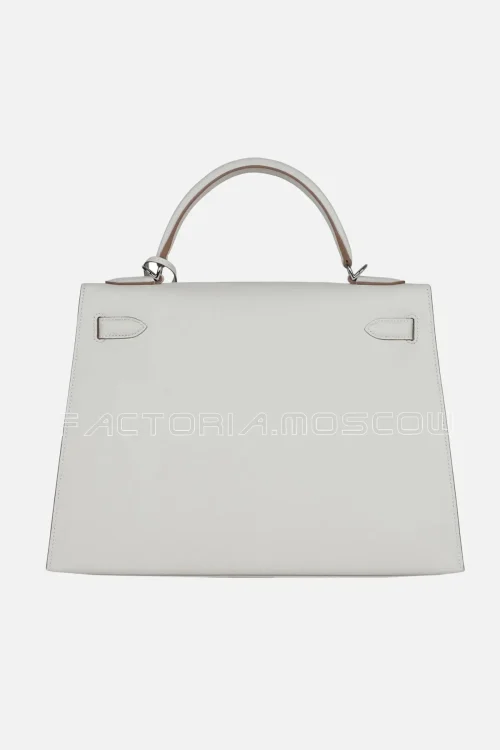 Hermès Kelly Sellier 32 Gris Pale Epsom PHW