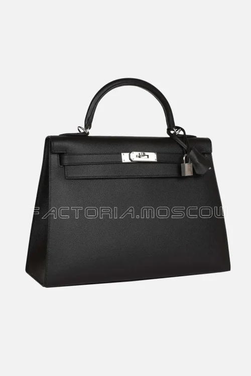 Hermès Kelly Sellier 32 Black Epsom PHW