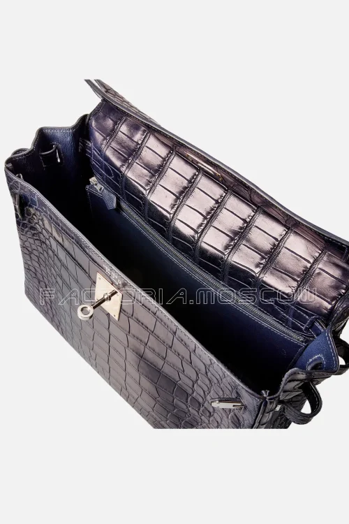 Hermès Kelly Retourne 32 Matte Alligator Colour Bleu Marine PHW