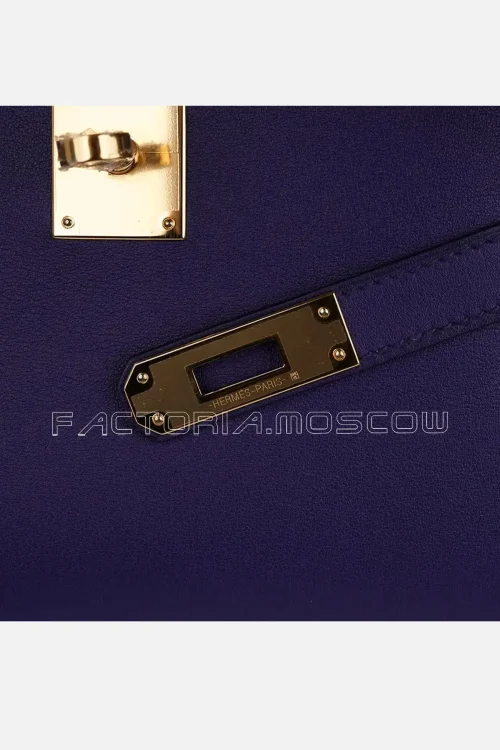 Hermes Kelly Cut Bag Blue Encre Swift GHW