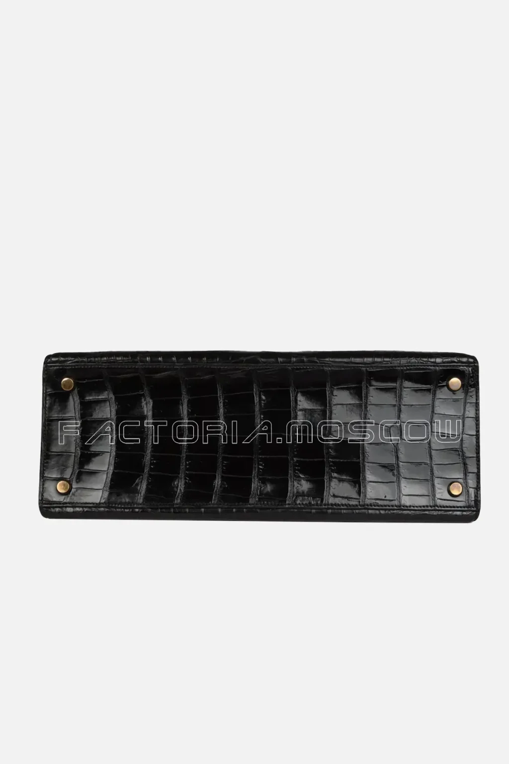 Hermès Kelly Sellier 32 Black Shiny Porosus Crocodile GHW