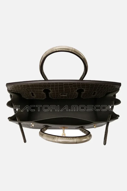 Hermes Birkin 35 Shiny Tourterelle Porosus GHW