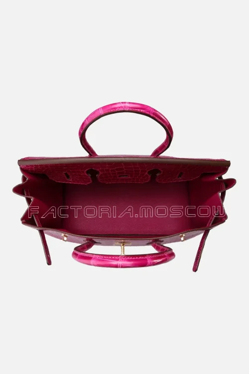 Hermes Birkin 35 Shiny Rose Scheherazade Porosus GHW