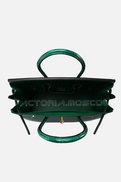 Hermes Birkin 35 Shiny Vert Emeraude Porosus GHW