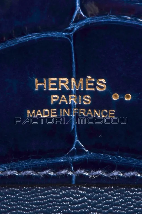 Hermes Kelly Cut Clutch Blue Sapphire Crocodile GHW