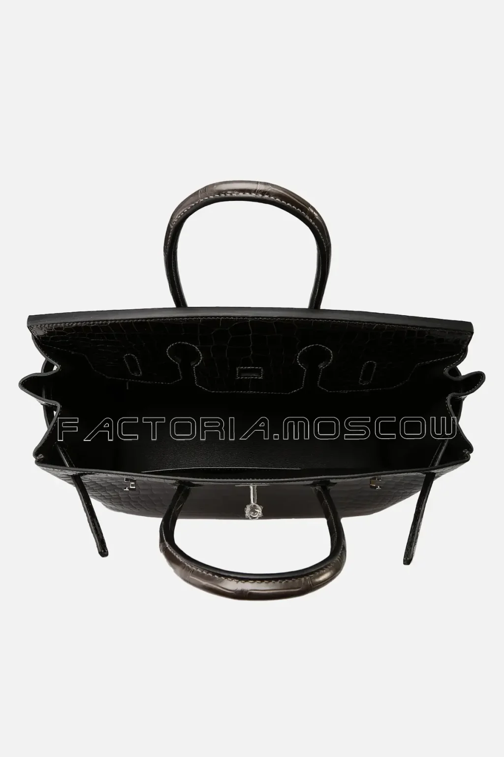 Hermes Birkin 35 Shiny Graphite Porosus PHW