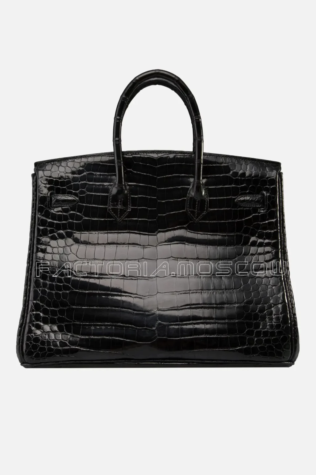 Hermes Birkin 35 Noir Shiny Porosus PHW
