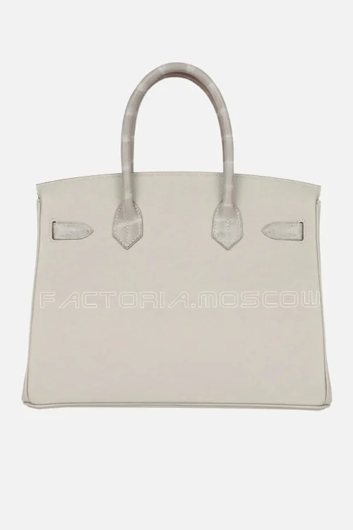 Hermès Birkin 30 Gris Perle Matte Alligator and Togo Touch GHW